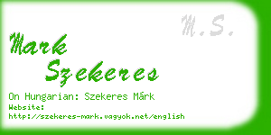 mark szekeres business card