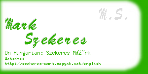 mark szekeres business card